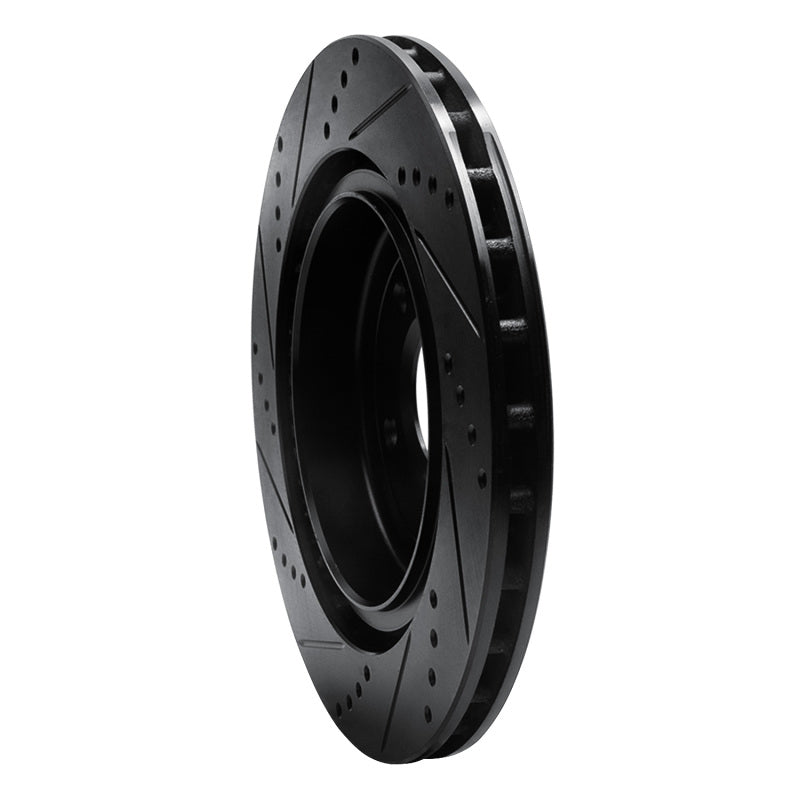 R1 Concepts R1 06-13 Chevrolet Corvette Rear Right Drilled & Slotted Black Brake Rotor