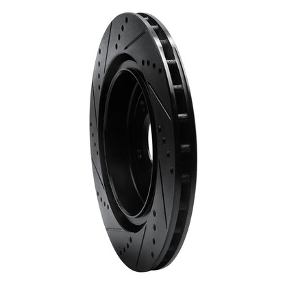 R1 Concepts R1 06-13 Chevrolet Corvette Rear Right Drilled & Slotted Black Brake Rotor