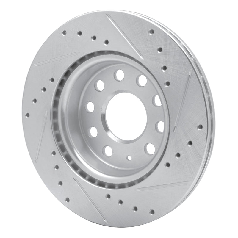 R1 Concepts R1 05-15 Volkswagen Jetta Sedan Front Left Drilled & Slotted Silver Brake Rotor