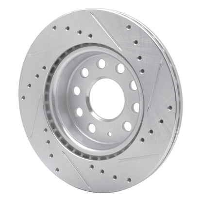 R1 Concepts R1 05-15 Volkswagen Jetta Sedan Front Left Drilled & Slotted Silver Brake Rotor