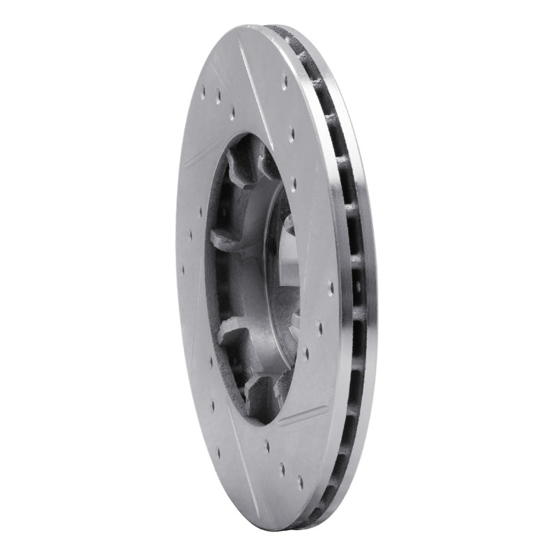 R1 Concepts R1 85-94 Subaru RX Front Left Drilled & Slotted Silver Brake Rotor