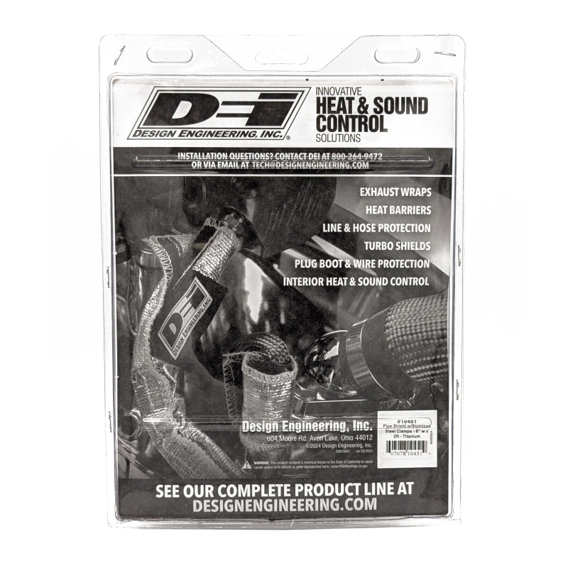 DEI Pipe Shield w/Stainless Steel Clamps - 6in x 24in - Titanium