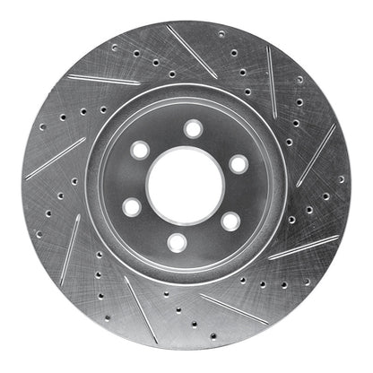 R1 Concepts R1 03-03 Dodge Durango Front Left Drilled & Slotted Silver Brake Rotor