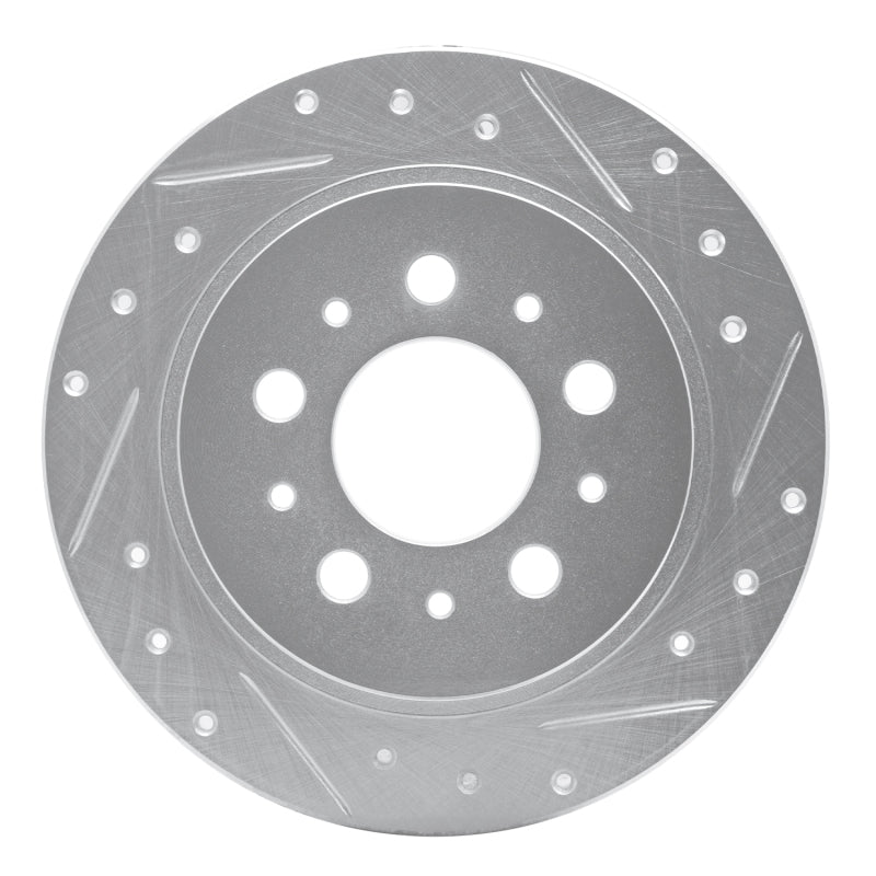 R1 Concepts R1 88-94 Volvo 760 Series Rear Right Drilled & Slotted Silver Brake Rotor