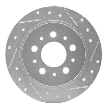 R1 Concepts R1 88-94 Volvo 760 Series Rear Right Drilled & Slotted Silver Brake Rotor