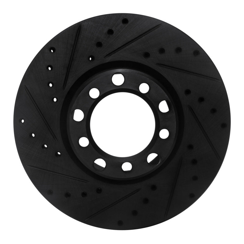 R1 Concepts R1 82-85 Mercedes-Benz 380SEC Front Left Drilled & Slotted Black Brake Rotor