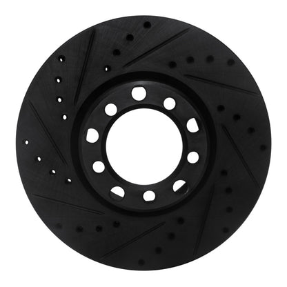 R1 Concepts R1 82-85 Mercedes-Benz 380SEC Front Left Drilled & Slotted Black Brake Rotor
