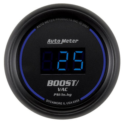 Autometer Cobalt Digital 52.4mm Black Vacuum/Boost Gauge
