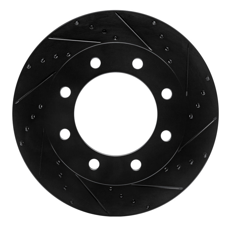 R1 Concepts R1 05-12 Ford F-250 4WD (Super Duty) Front Right Drilled & Slotted Black Brake Rotor