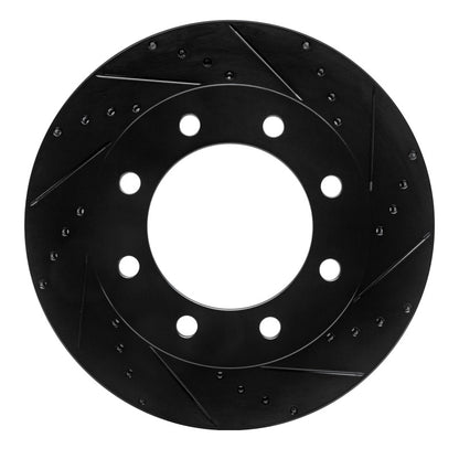 R1 Concepts R1 05-12 Ford F-250 4WD (Super Duty) Front Right Drilled & Slotted Black Brake Rotor