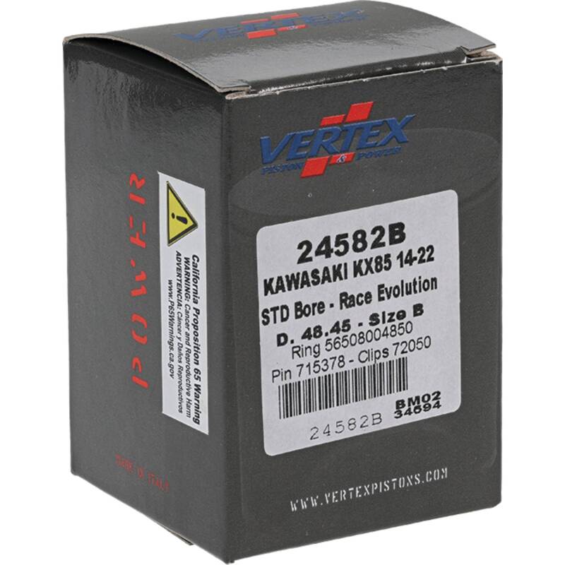 Vertex Pistons Vertex Piston 14-24 Kawasaki KX 85 85cc Cast Race Evolution Piston Kit
