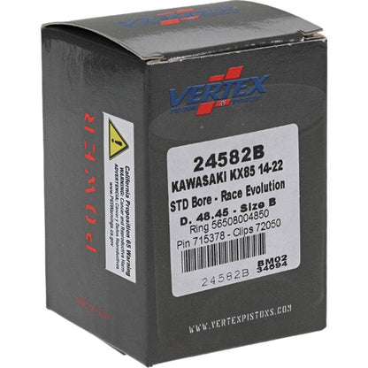 Vertex Pistons Vertex Piston 14-24 Kawasaki KX 85 85cc Cast Race Evolution Piston Kit