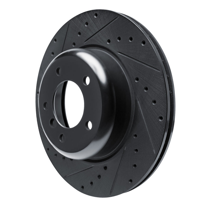 R1 Concepts R1 09-16 BMW Z4 Front Left Drilled & Slotted Black Brake Rotor