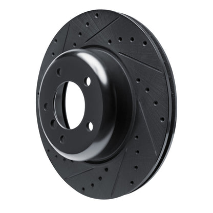 R1 Concepts R1 09-16 BMW Z4 Front Left Drilled & Slotted Black Brake Rotor