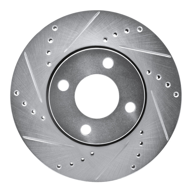 R1 Concepts R1 90-98 Audi 90 Front Left Drilled & Slotted Silver Brake Rotor