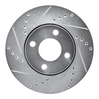 R1 Concepts R1 90-98 Audi 90 Front Left Drilled & Slotted Silver Brake Rotor