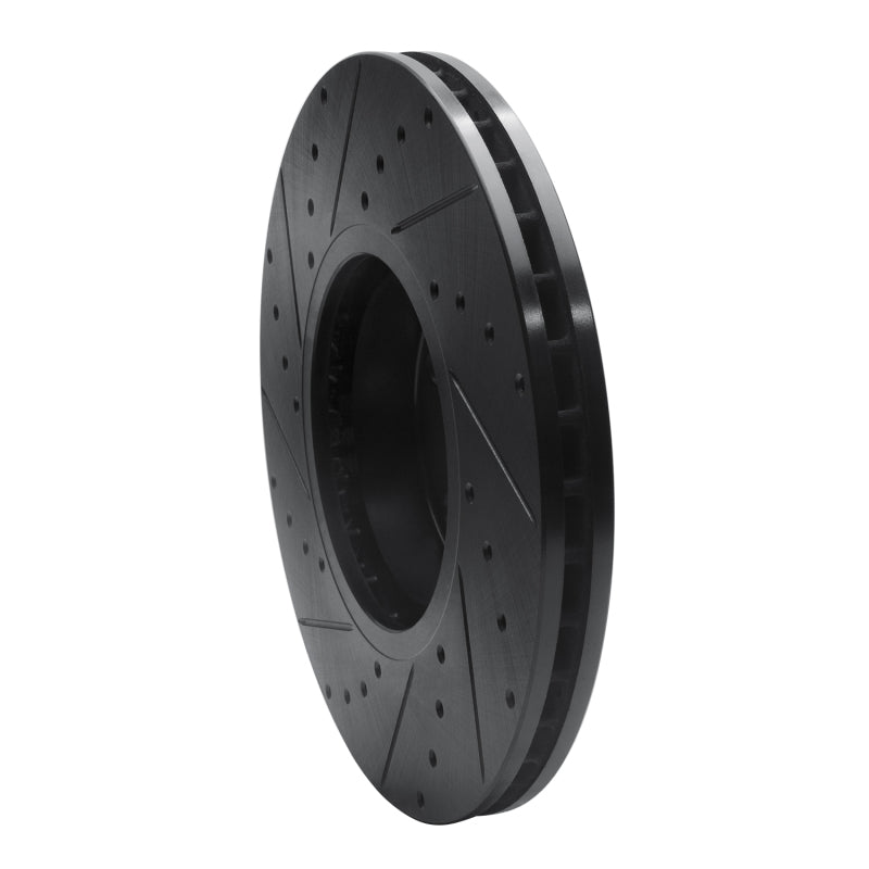 R1 Concepts R1 07-18 BMW X6 Front Right Drilled & Slotted Black Brake Rotor