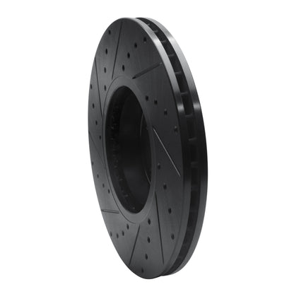 R1 Concepts R1 07-18 BMW X6 Front Right Drilled & Slotted Black Brake Rotor