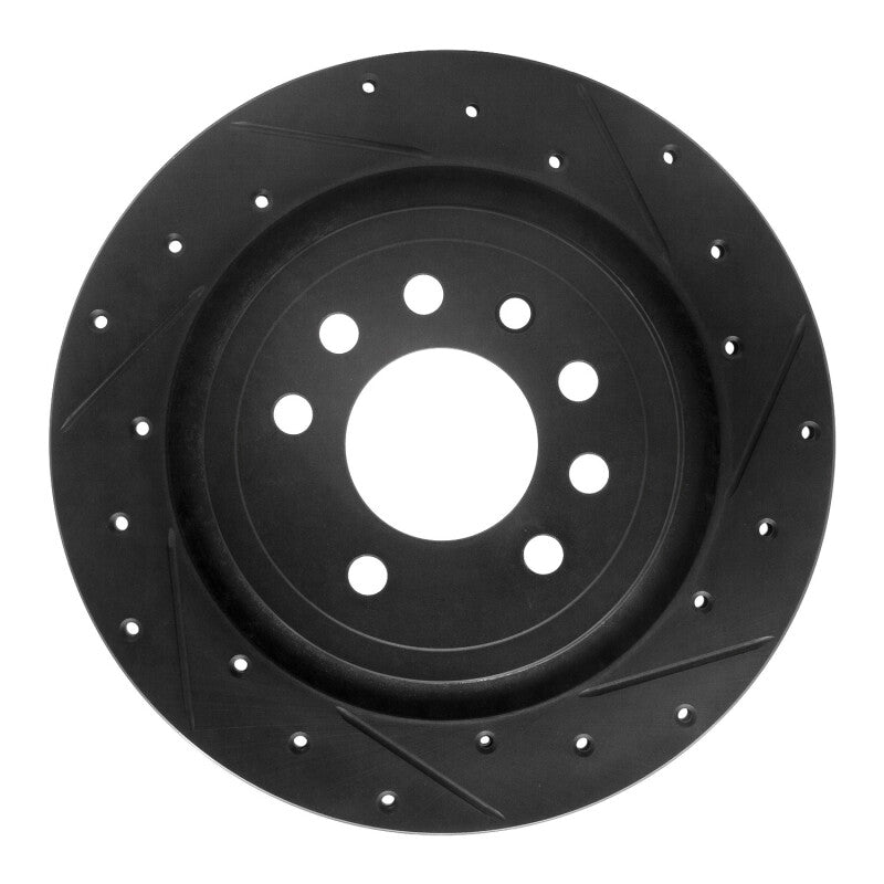 R1 Concepts R1 08-11 Saab 9-3 Rear Right Drilled & Slotted Black Brake Rotor