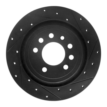 R1 Concepts R1 08-11 Saab 9-3 Rear Right Drilled & Slotted Black Brake Rotor