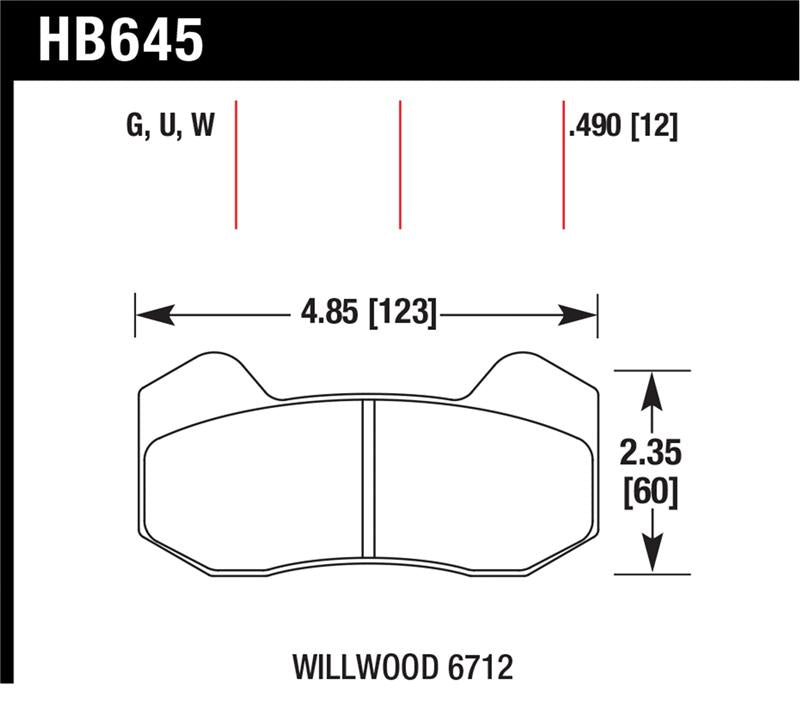 Hawk Performance Hawk Wilwood DynaPro 6 (Type 6712) DTC-70 Brake Pads