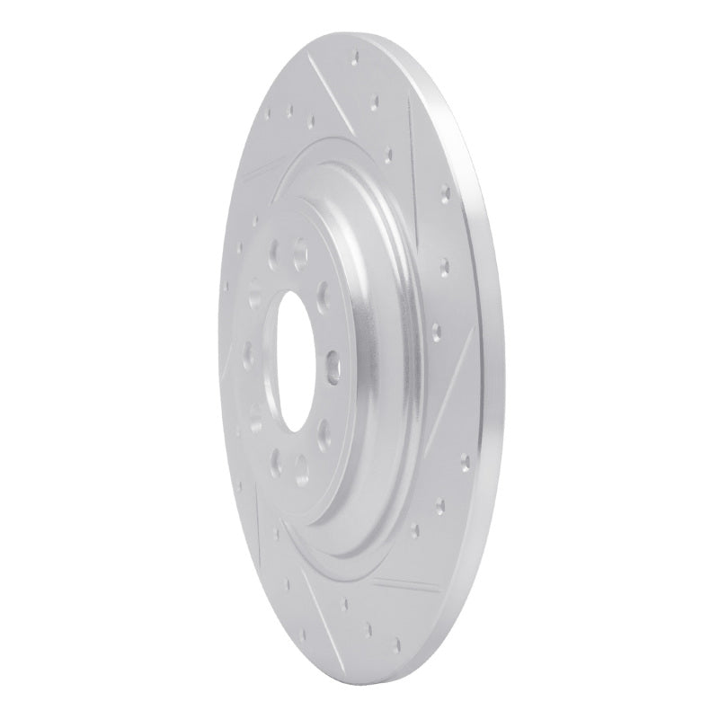 R1 Concepts R1 14-23 Jeep Cherokee Rear Right Drilled & Slotted Silver Brake Rotor