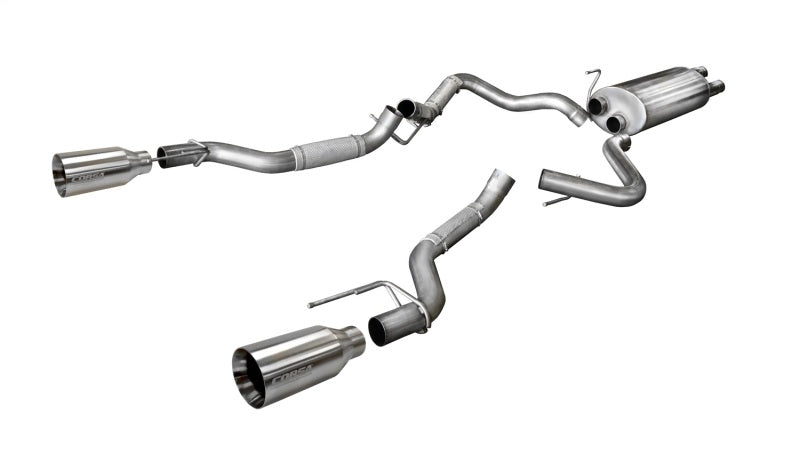 CORSA Performance Corsa 2017-2020 Ford F-150 Raptor 3.5L Sport Cat-Back Dual Rear Exit w/ 5in Satin Polished Tip
