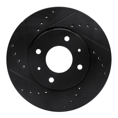 R1 Concepts R1 00-04 Volvo S40 Front Left Drilled & Slotted Black Brake Rotor