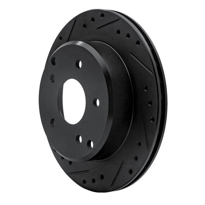 R1 Concepts R1 84-87 Chevrolet Corvette Rear Left Drilled & Slotted Black Brake Rotor