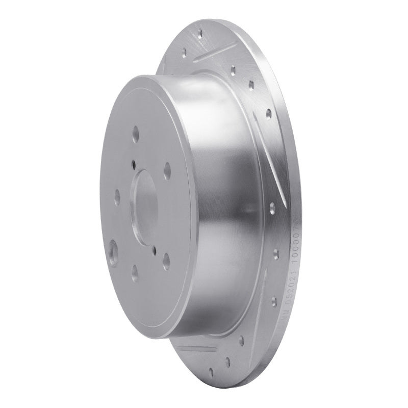 R1 Concepts R1 15-21 Subaru WRX Rear Left Drilled & Slotted Silver Brake Rotor