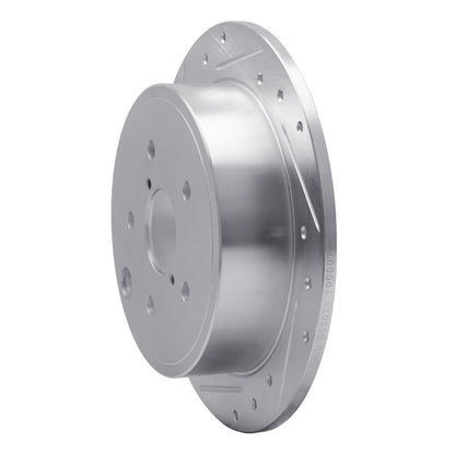 R1 Concepts R1 15-21 Subaru WRX Rear Left Drilled & Slotted Silver Brake Rotor