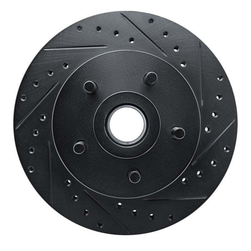 R1 Concepts R1 87-90 Dodge Dakota RWD Front Right Drilled & Slotted Black Brake Rotor