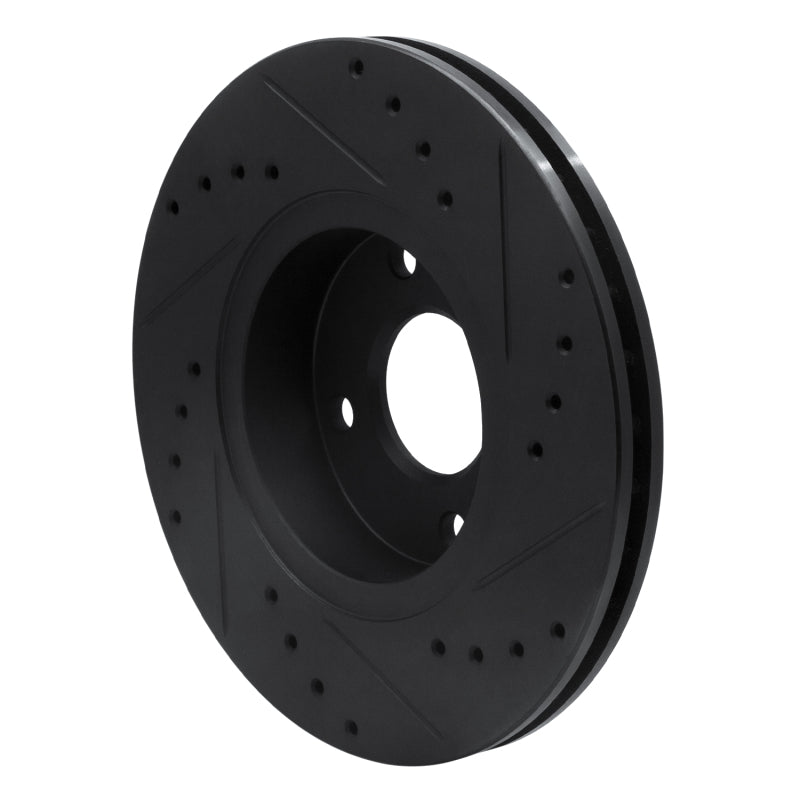 R1 Concepts R1 98-04 Ford Contour Front Left Drilled & Slotted Black Brake Rotor