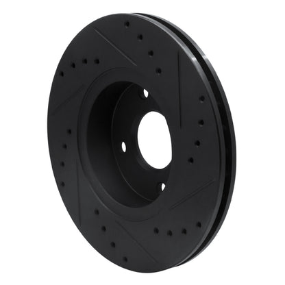 R1 Concepts R1 98-04 Ford Contour Front Left Drilled & Slotted Black Brake Rotor