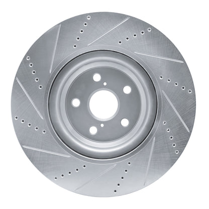 R1 Concepts R1 10-17 Lexus LS460 Left Front Drilled & Slotted Silver Brake Rotor