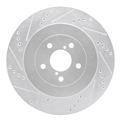 R1 Concepts R1 03-04 Subaru Impreza Rear Left Drilled & Slotted Silver Brake Rotor