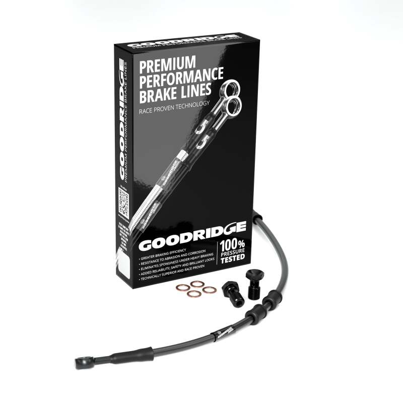 Goodridge 91-92 HD FXDB-S +10in Black Brake Line Kit w/Black Fittings