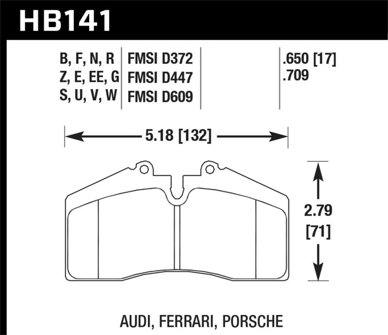 Hawk Performance Hawk Porsche 911/928/944/968 ER-1 Front Brake Pads