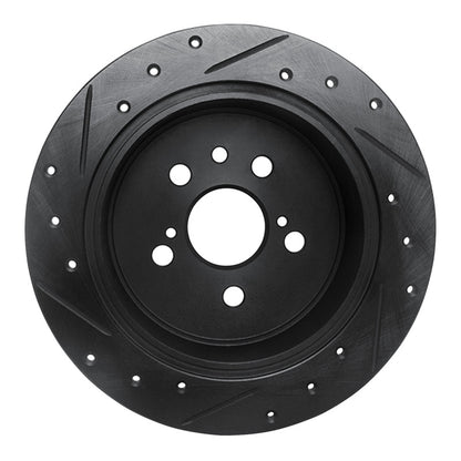 R1 Concepts R1 96-99 Toyota Celica Rear Right Drilled & Slotted Black Brake Rotor