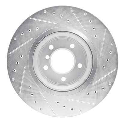 R1 Concepts R1 07-15 BMW 335XI Front Left Drilled & Slotted Silver Brake Rotor