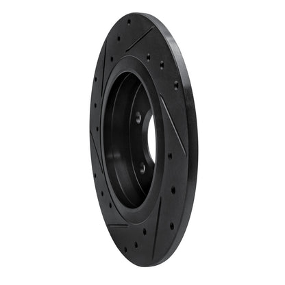 R1 Concepts R1 14-20 Infiniti QX30 Rear Right Drilled & Slotted Black Brake Rotor