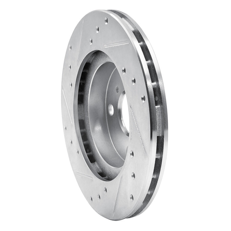 R1 Concepts R1 87-92 Geo Prizm Front Right Drilled & Slotted Silver Brake Rotor