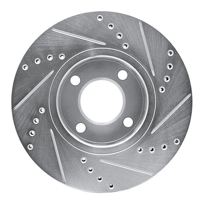 R1 Concepts R1 90-98 Audi 90 Front Left Drilled & Slotted Silver Brake Rotor