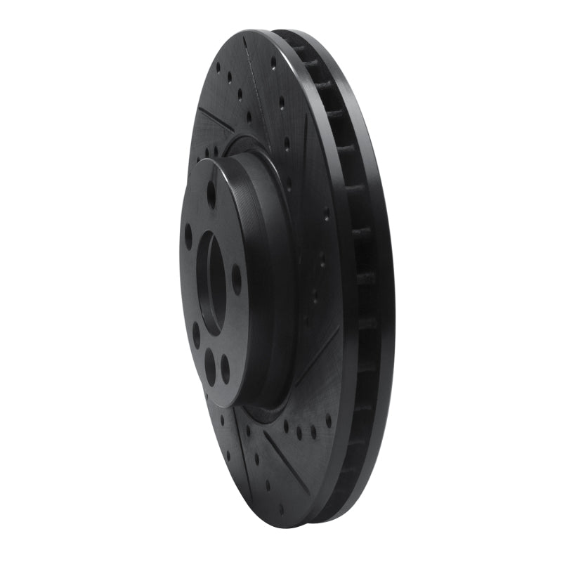 R1 Concepts R1 07-18 Land Rover Range Rover Evoque Front Right Drilled & Slotted Black Brake Rotor