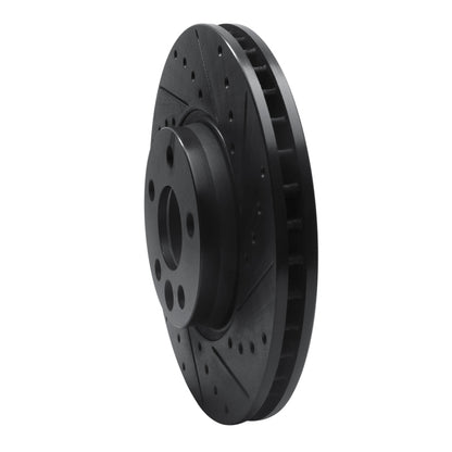 R1 Concepts R1 07-18 Land Rover Range Rover Evoque Front Right Drilled & Slotted Black Brake Rotor