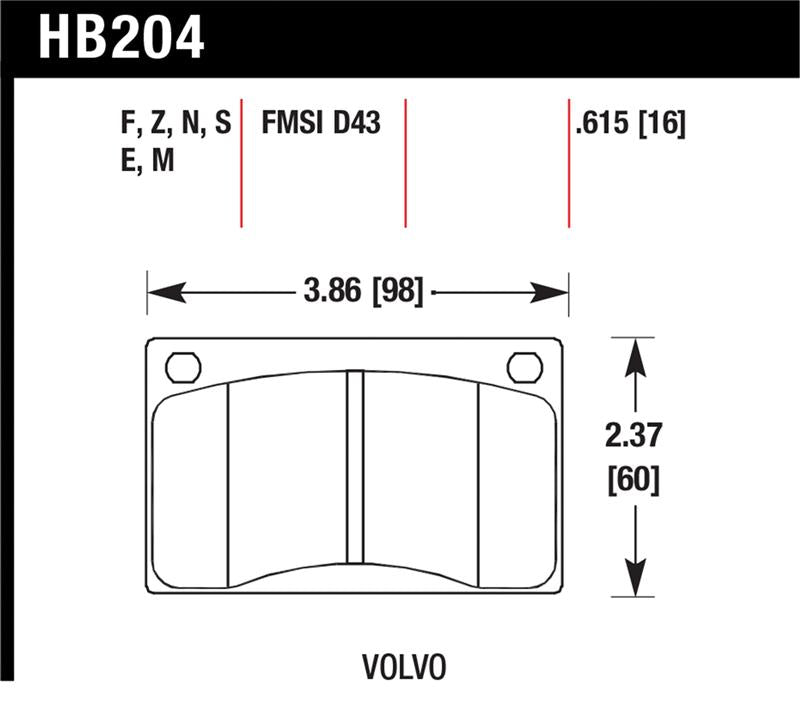 Hawk Performance Hawk 90-93 Volvo 240 / 75-89 Volvo 245 HT-10 Race Front Brake Pads
