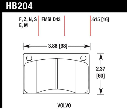 Hawk Performance Hawk 90-93 Volvo 240 / 75-89 Volvo 245 HT-10 Race Front Brake Pads