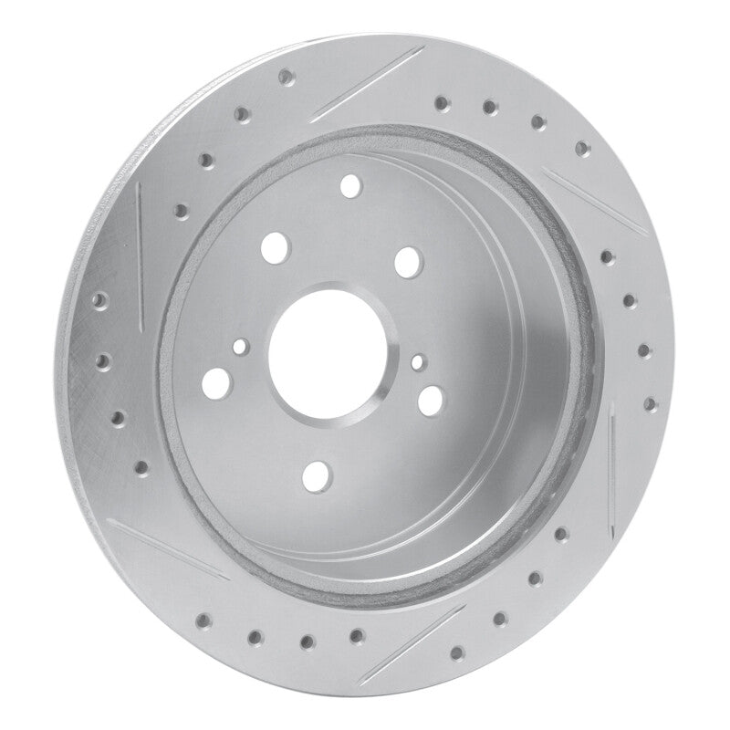 R1 Concepts R1 86-97 Toyota Previa Rear Right Drilled & Slotted Silver Brake Rotor
