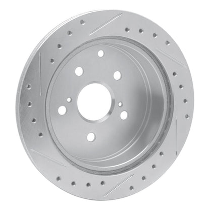 R1 Concepts R1 86-97 Toyota Previa Rear Right Drilled & Slotted Silver Brake Rotor
