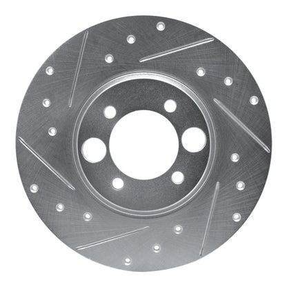 R1 Concepts R1 62-87 Jaguar XKE Rear Left Drilled & Slotted Silver Brake Rotor